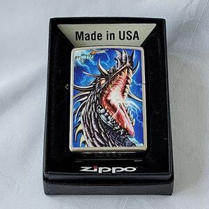 Zippo Lighter Claudio‎ Mazzi Collection Roaring Dragon Chrome  2010 New With Box